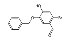 3-benzyloxy-6-bromo-4-hydroxybenzaldehyde结构式