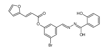 [3-bromo-5-[[(2-hydroxybenzoyl)hydrazinylidene]methyl]phenyl] 3-(furan-2-yl)prop-2-enoate结构式