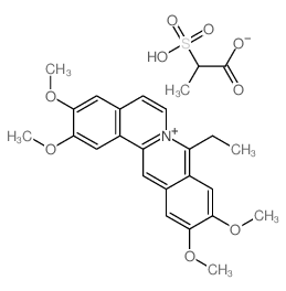 {Dibenzo[a,g]quinolizinium,} 8-ethyl-2,3,10, 11-tetramethoxy-, salt with 2-sulfopropanoic acid (1:1) (MF1) Structure