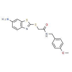 2-[(6-Amino-1,3-benzothiazol-2-yl)sulfanyl]-N-(4-methoxybenzyl)acetamide结构式