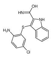 3-(2-amino-5-chlorophenyl)sulfanyl-1H-indole-2-carboxamide结构式