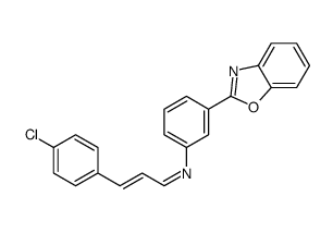 (E)-N-[3-(1,3-benzoxazol-2-yl)phenyl]-3-(4-chlorophenyl)prop-2-en-1-imine Structure