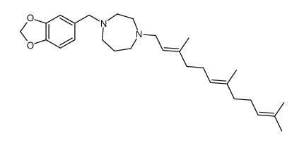 1-(1,3-benzodioxol-5-ylmethyl)-4-[(2Z,6E)-3,7,11-trimethyldodeca-2,6,10-trienyl]-1,4-diazepane结构式