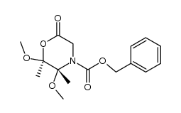 benzyl (2S,3R)-2,3-dimethoxy-2,3-dimethyl-6-oxomorpholine-4-carboxylate结构式