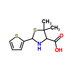 5,5-Dimethyl-2-(2-thienyl)-1,3-thiazolidine-4-carboxylic acid Structure