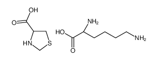 (2S)-2,6-diaminohexanoic acid,1,3-thiazolidine-4-carboxylic acid结构式