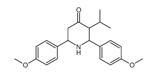 2,6-bis(4-methoxyphenyl)-3-propan-2-ylpiperidin-4-one结构式
