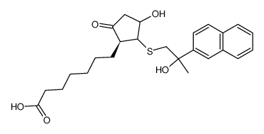 7-[3-Hydroxy-2-(2-hydroxy-2-naphthalen-2-yl-propylsulfanyl)-5-oxo-cyclopentyl]-heptanoic acid Structure