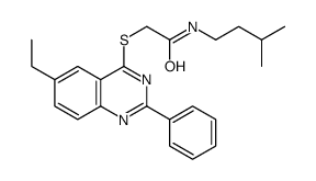 Acetamide, 2-[(6-ethyl-2-phenyl-4-quinazolinyl)thio]-N-(3-methylbutyl)- (9CI) picture