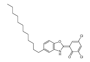 2,4-dichloro-6-(5-dodecyl-3H-1,3-benzoxazol-2-ylidene)cyclohexa-2,4-dien-1-one Structure
