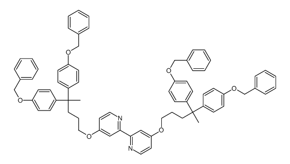 4-[4,4-bis(4-phenylmethoxyphenyl)pentoxy]-2-[4-[4,4-bis(4-phenylmethoxyphenyl)pentoxy]pyridin-2-yl]pyridine结构式