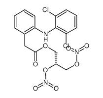 (2R)-2,3-bis(nitrooxy)propyl 2-(2-((2,6-dichlorophenyl)amino)phenyl)acetate结构式