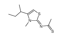 N-(4-butan-2-yl-3-methyl-1,3-thiazol-2-ylidene)ethanethioamide Structure