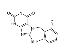 8-bromo-7-(2-chloro-6-fluorobenzyl)-1-methyl-3,7-dihydro-1H-purine-2,6-dione Structure