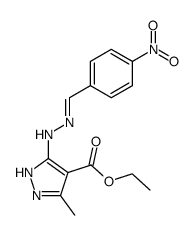 1H-3-methyl-4-ethoxycarbonyl-5-(4-nitrobenzylidenehydrazino)pyrazole结构式