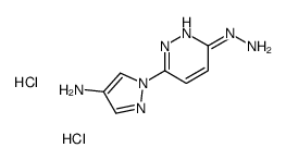 3(2H)-Pyridazinone, 6-(4-amino-1H-pyrazol-1-yl)-, hydrazone, dihydroch loride Structure