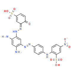 2-[[4-[[2,4-diamino-5-[(2-hydroxy-5-sulphophenyl)azo]phenyl]azo]phenyl]amino]-5-nitrobenzenesulphonic acid Structure