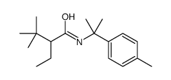 2-ethyl-3,3-dimethyl-N-[2-(4-methylphenyl)propan-2-yl]butanamide结构式