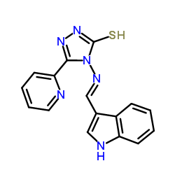 4-{[(E)-1H-Indol-3-ylmethylene]amino}-5-(pyridin-2-yl)-4H-1,2,4-triazole-3-thiol结构式