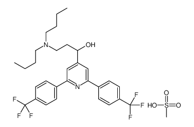 1-[2,6-bis[4-(trifluoromethyl)phenyl]pyridin-4-yl]-3-(dibutylamino)propan-1-ol,methanesulfonic acid Structure