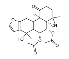 5,6-Diacetoxy-3,4,4a,5,6,6a,7,11,11a,11b-decahydro-4a,7-dihydroxy-4,4,7,11b-tetramethylphenanthro[3,2-b]furan-1(2H)-one structure