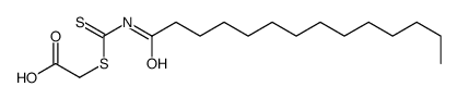 2-(tetradecanoylcarbamothioylsulfanyl)acetic acid Structure