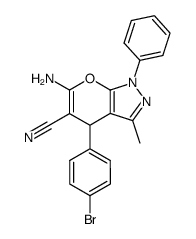 6-amino-4-(4-bromophenyl)-3-methyl-1-phenyl-1,4-dihydro-pyrano[2,3-c]pyrazole-5-carbonitrile Structure