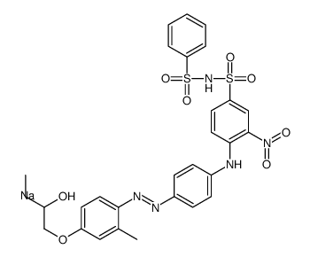 sodium 4-[[4-[[4-(2-hydroxybutoxy)-o-tolyl]azo]phenyl]amino]-3-nitro-N-(phenylsulphonyl)benzenesulphonamidate结构式