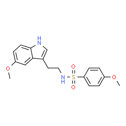 4-Methoxy-N-[2-(5-methoxy-1H-indol-3-yl)ethyl]benzenesulfonamide结构式