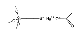 mercury(II) 2-(trimethoxysilyl)ethane-1-thiolate acetate Structure