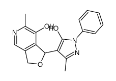 1-(5-hydroxy-3-methyl-1-phenyl-1H-pyrazol-4-yl)-6-methyl-1,3-dihydro-furo[3,4-c]pyridin-7-ol Structure