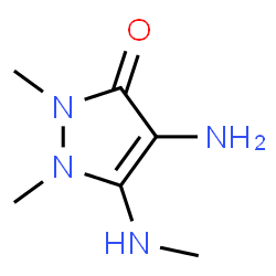3H-Pyrazol-3-one,4-amino-1,2-dihydro-1,2-dimethyl-5-(methylamino)- structure