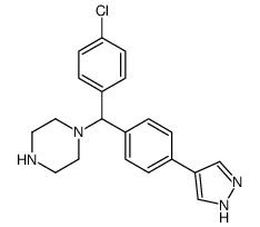 1-[(4-chlorophenyl)-[4-(1H-pyrazol-4-yl)phenyl]methyl]piperazine结构式