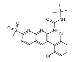 N-(t-butyl)-N'-[6-(2,6-dichlorophenyl)-2-(methylsulphonyl)pyrido[2,3-d]pyrimidin-7-yl]urea Structure