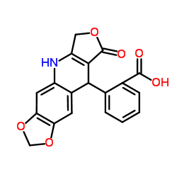 2-(8-Oxo-5,6,8,9-tetrahydro[1,3]dioxolo[4,5-g]furo[3,4-b]quinolin-9-yl)benzoic acid结构式