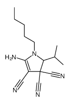 5-Amino-2-isopropyl-1-pentyl-1,2-dihydro-pyrrole-3,3,4-tricarbonitrile结构式
