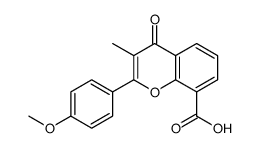 2-(4-methoxyphenyl)-3-methyl-4-oxo-4H-1-benzopyran-8-carboxylic acid结构式