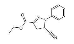 5-Cyano-1-phenyl-4,5-dihydro-1H-pyrazole-3-carboxylic acid ethyl ester结构式