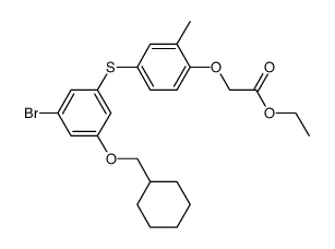 {4-(3-bromo-5-cyclohexylmethoxy-phenylsulfanyl)-2-methyl-phenoxy}-acetic acid ethyl ester Structure