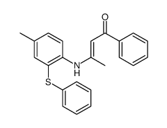 3-(4-methyl-2-phenylsulfanylanilino)-1-phenylbut-2-en-1-one结构式