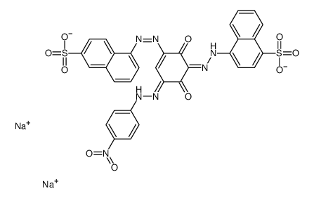 4-[[2,6-dihydroxy-3-[(4-nitrophenyl)azo]-5-[(6-sulpho-1-naphthyl)azo]phenyl]azo]naphthalene-1-sulphonic acid, sodium salt Structure