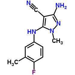 3-Amino-5-[(4-fluoro-3-methylphenyl)amino]-1-methyl-1H-pyrazole-4-carbonitrile结构式