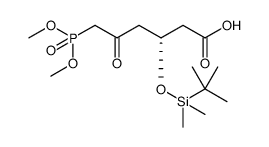 Hexanoic acid, 6-(dimethoxyphosphinyl)-3-[[(1,1-dimethylethyl)dimethylsilyl]oxy]-5-oxo-, (3R)结构式