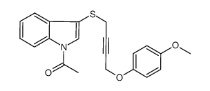 1-acetyl-3-[4-(4-methoxyphenyloxy)but-2-ynylthio]indole结构式