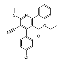 2-Methylthio-4-(p-chlorophenyl)-6-phenyl-5-ethoxycarbonyl-3-cyanopyridine Structure