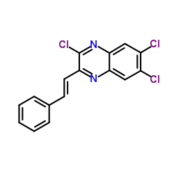 (E)-2,6,7-trichloro-3-styrylquinoxaline structure