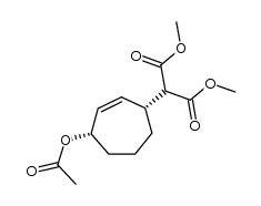 dimethyl (cis-4-acetoxycyclohept-2-en-1-yl)malonate Structure
