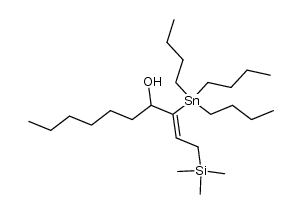 (Z)-3-(tributylstannyl)-1-(trimethylsilyl)dec-2-en-4-ol结构式