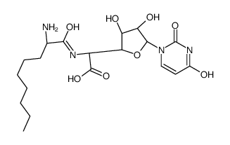 (2S)-2-[[(2R)-2-aminononanoyl]amino]-2-[(3S,4R,5R)-5-(2,4-dioxopyrimidin-1-yl)-3,4-dihydroxyoxolan-2-yl]acetic acid结构式