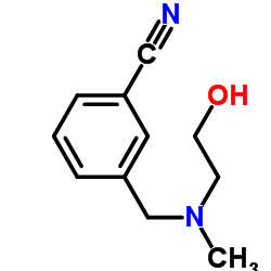 3-{[(2-Hydroxyethyl)(methyl)amino]methyl}benzonitrile Structure